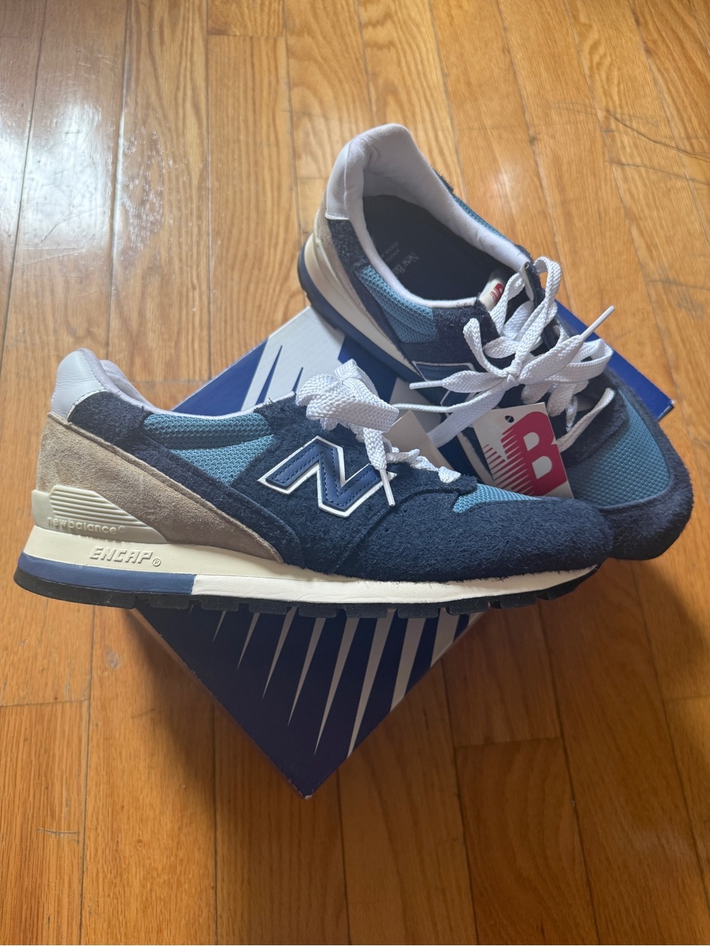 Aime Leon Dore New Balance Men's Navy Blue Sneakers, size 8